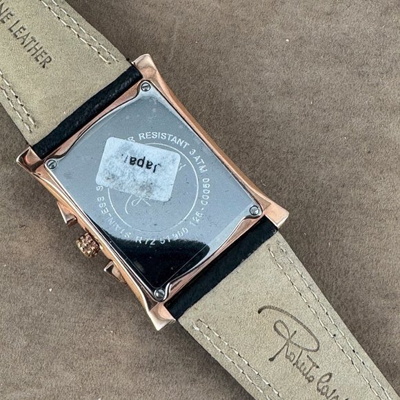 New Roberto Cavalli Chronograp Watch Rose Gold with 9.5in Black Embossed Strap - Picture 5 of 10